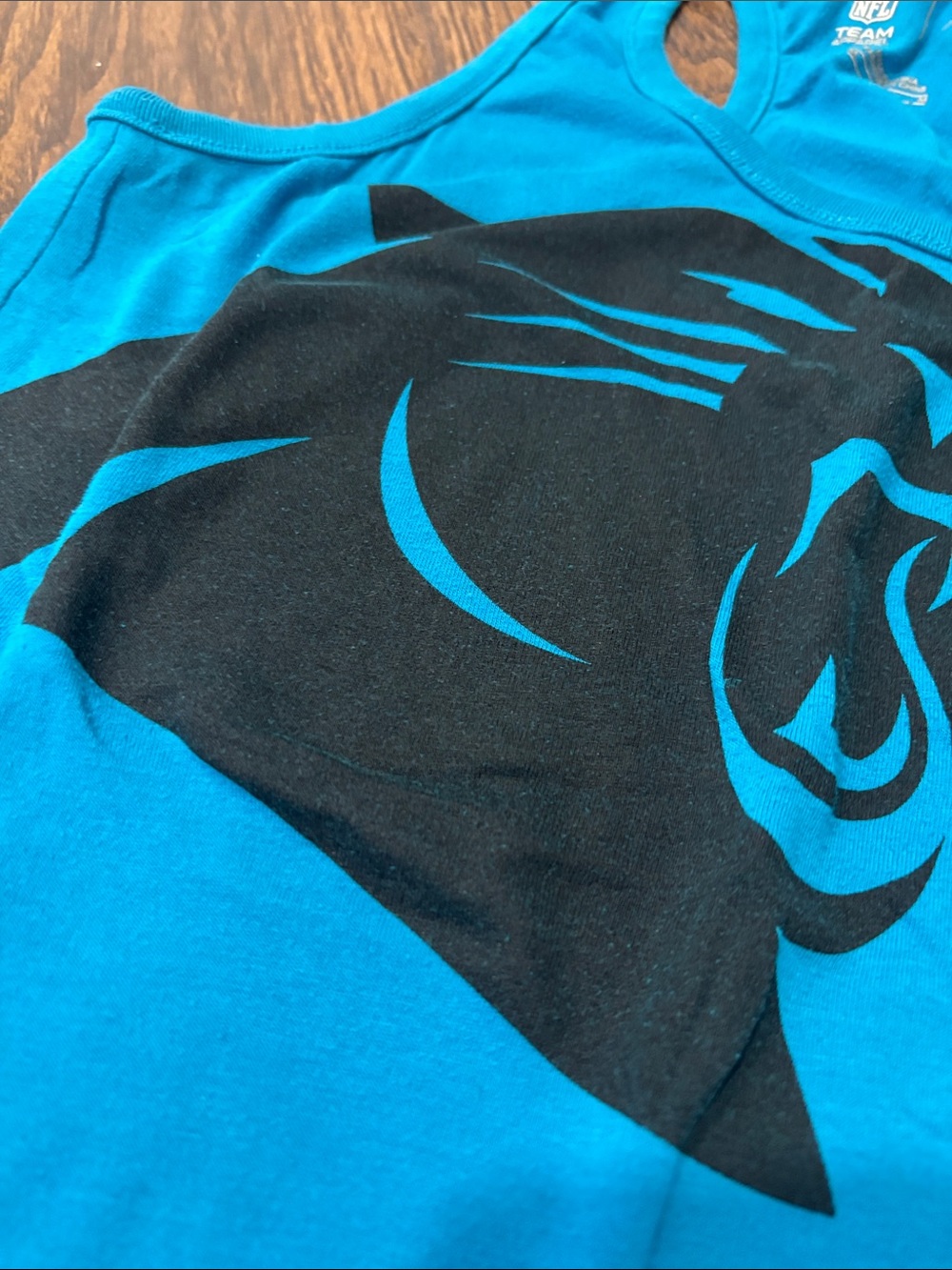 Women's Blue Racerback Tank Top - Picture 4 of 6